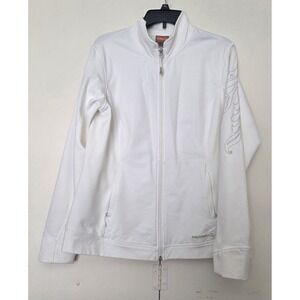 Merrell Aeroblock Cream with Embroidered Arm Full Zip LS Jacket Size Large